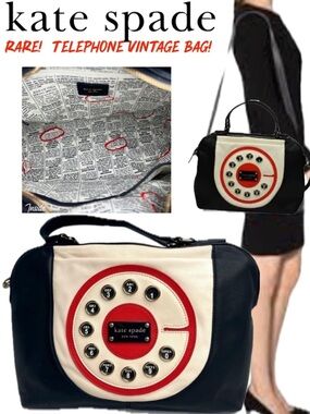 Kate Spade Call Me Chase Telephone Dial Tote Weekender Bag Purse Hayden Novelty